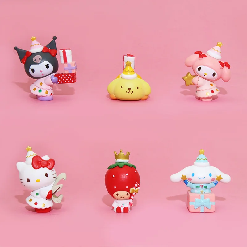 Neue Hallo Kitty Sanrio Weihnachten Anime Figur niedlichen Kuromi Cinna moroll Cartoon Action figuren Tisch dekoration Kinder Geschenke