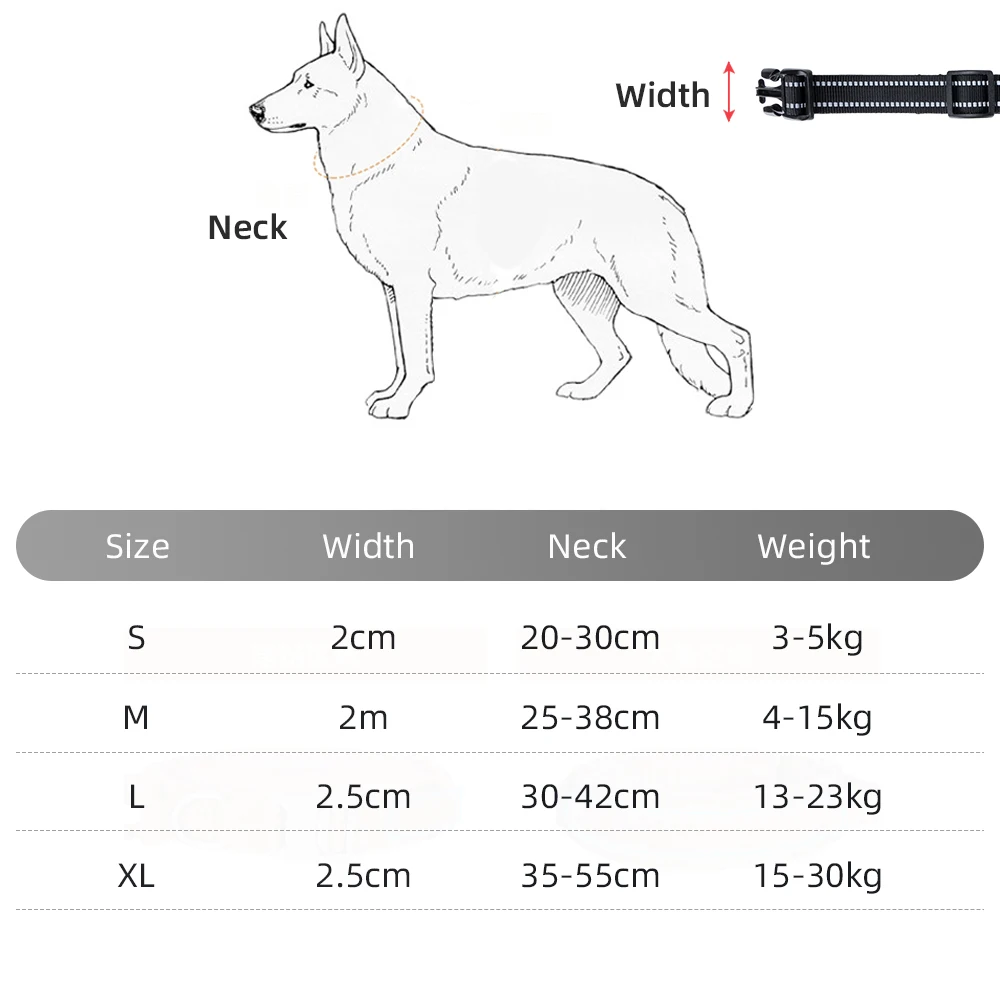 Pet Collars Nylon Neoprene Adjustable Neckband Soft Durable Dog Collar For Small Medium Large Dogs Pets Supplies