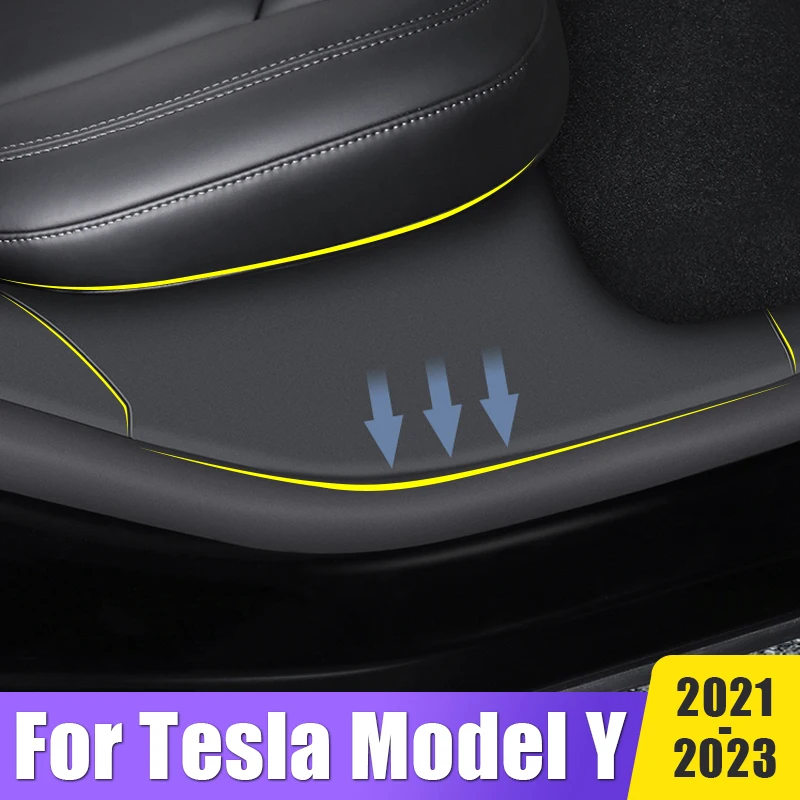 

For Tesla Model Y ModelY 2021 2022 2023 Car Door Sill Protector Scuff Plate Cover Trim Sticker Door Inner Sill Cover Accessories