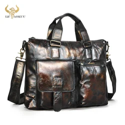 Original Leather Antique Business Briefcase 15.6