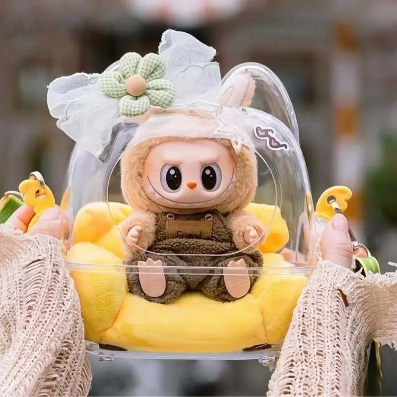 

Lapupu Doll Storage Bag Cute Transparent Cotton Doll Crossbody Bag Toy Display Cabinet Organizer Box Accessories Mystery Box