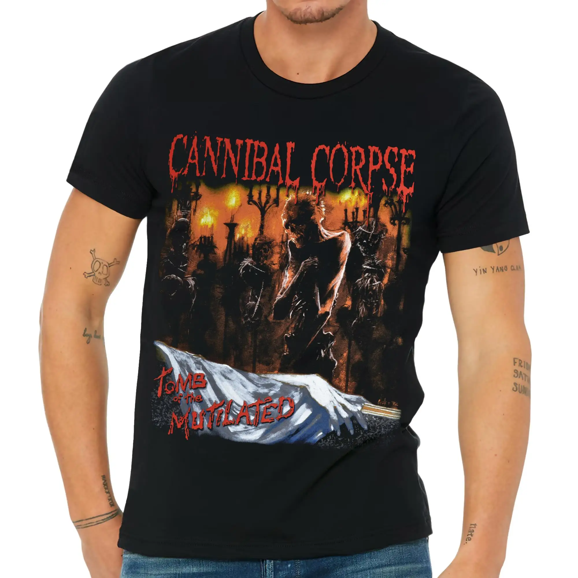 2025 Nueva camiseta de algodón puro con estampado de Tomb of The Mutilated para hombres y mujeres de moda