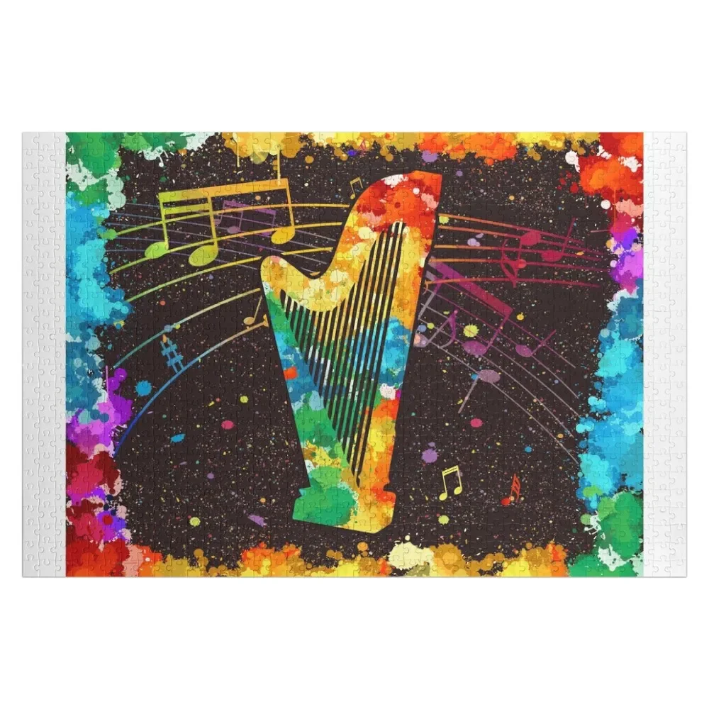 Harp Watercolor Art Jigsaw Puzzle Personalized Kids Gifts Custom Gifts Puzzle