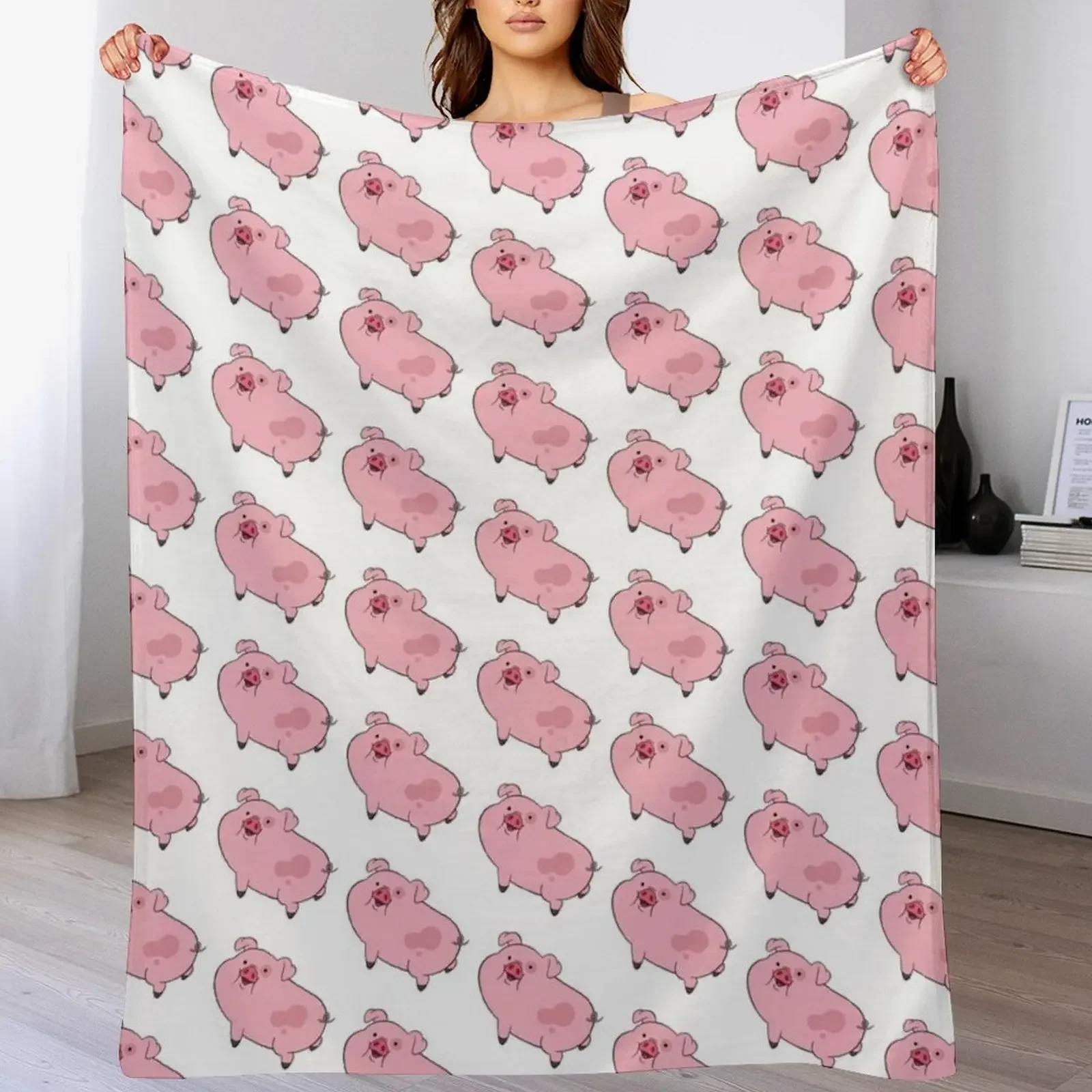 Waddles the pig Throw Blanket Warm Plush Fuzzy Blanket for Living Room
