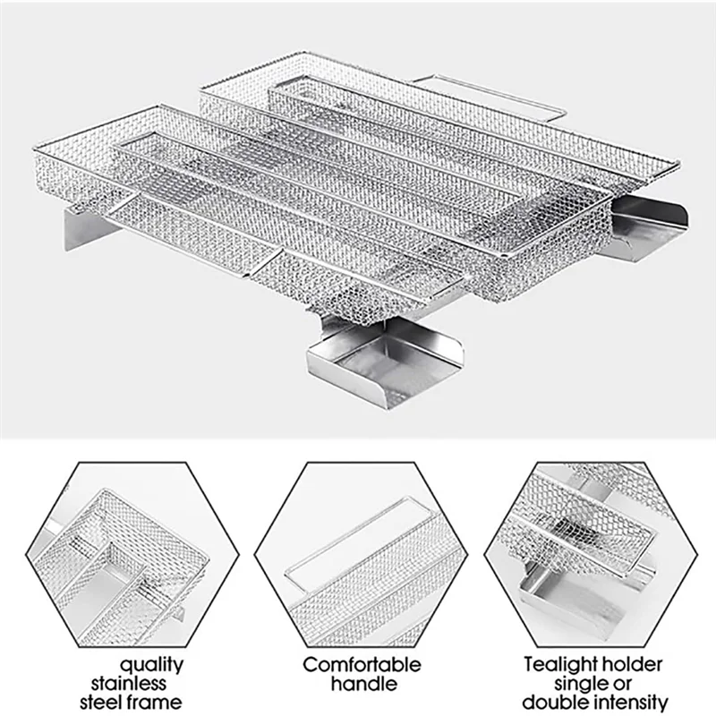 SHGO-Voor Kaas, Vis Voor BBQ Grill Compatibel Voor Kaas, Vis Grill Koken Tool-Pellet Roker Lade Doos 8.9 X 6.9 Inch Accesso