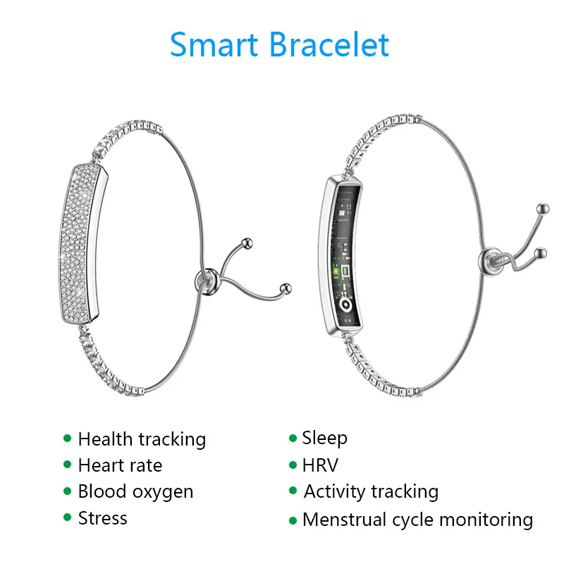 

Women's Smart Bracelet with Heart Rate Blood Oxygen Sleep Pedometer and Health Monitoring Bracelet Smart Watch for Couples
