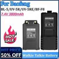 7.4V 3800mAh Walkie Talkie Battery for Baofeng UV-5R  BF-F8 Enlarge Li-ion Battery Type-C Charger BL-5 UV-5RE Two Way Radio