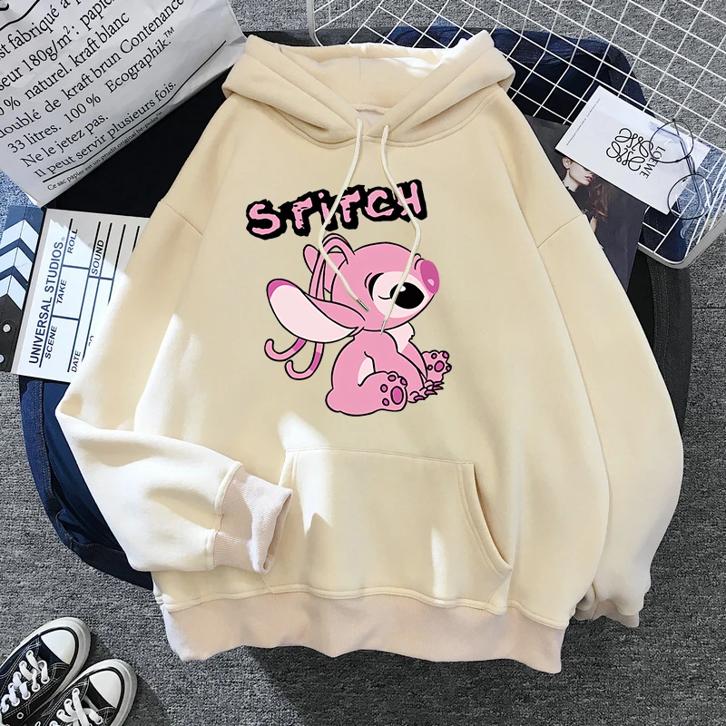 2024 streetwear Unisex Winter Disney Stitch Hoodies Women Harajuku Cute Anime Sweatshirt Manga Streetwear Hoody Female