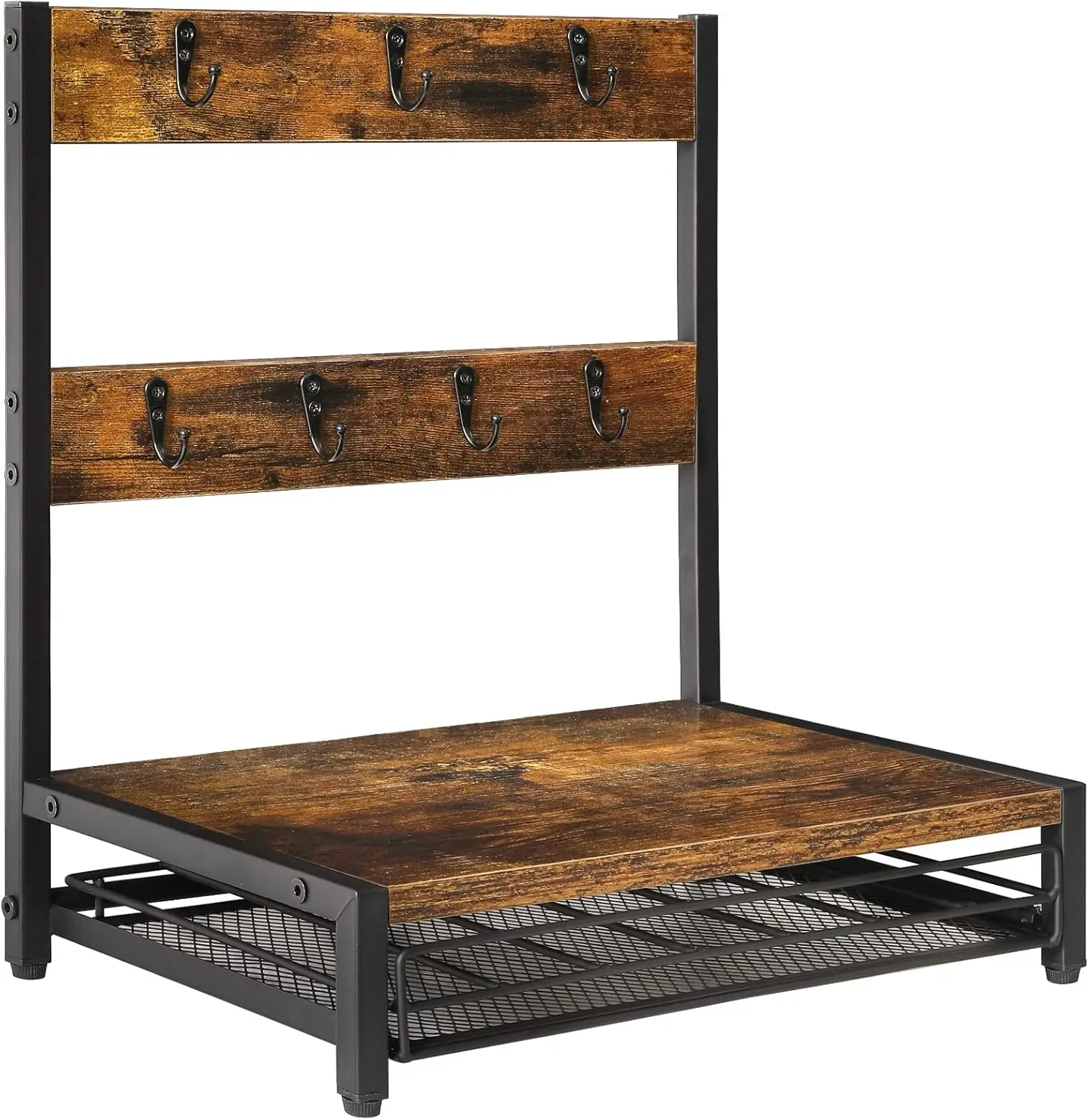 

Coffee Pod Drawer, Rustic Coffee Mug Holder for Countertop, 8 Hooks and 35 Capsules Capacity, Coffee Station Organizer wi