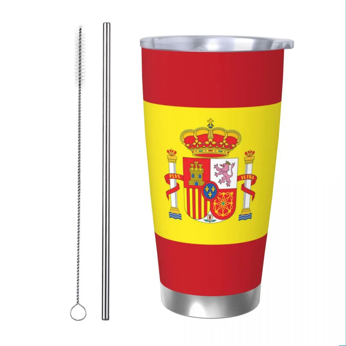 Spain National Insulated Tumbler with Lid No Fade ESP ES Espana Spanish Vacuum Coffee Mugs Outdoor Travel Car Bottle Cup, 20oz