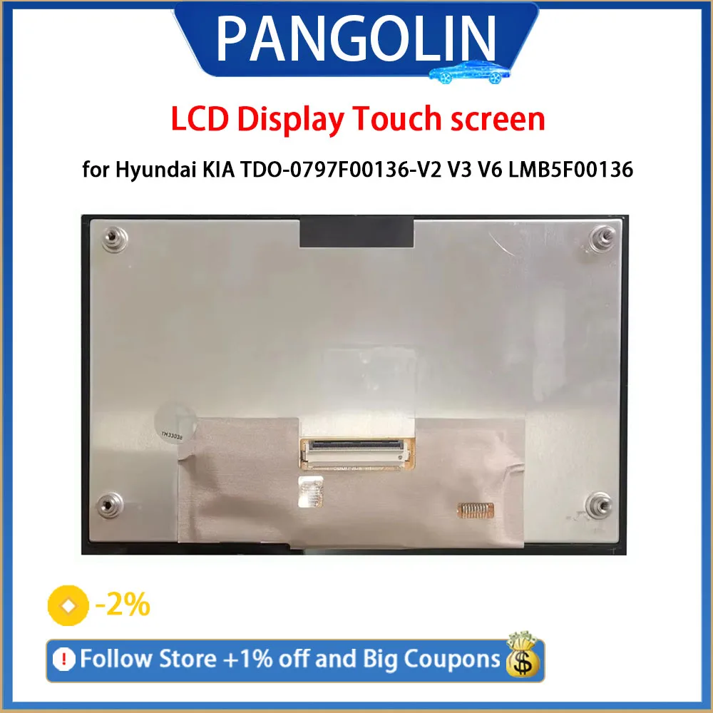 

PANGOLIN для Hyundai KIA ЖК-дисплей с сенсорным экраном, 1 шт., TDO-0797F00136-V2 V3 V6 LMB5F00136, компоненты внутренней панели приборов