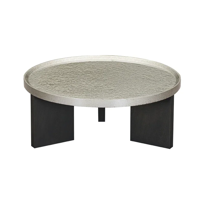 Italian light luxury round coffee table water ripple paint process highlights the coffee table