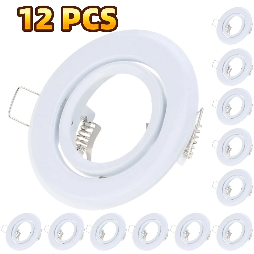 6/12 Pcs Iron Metal Housing Cover GU10 Round LED Module Spot Light Holder Fixed Recessed Led Downlight Frame