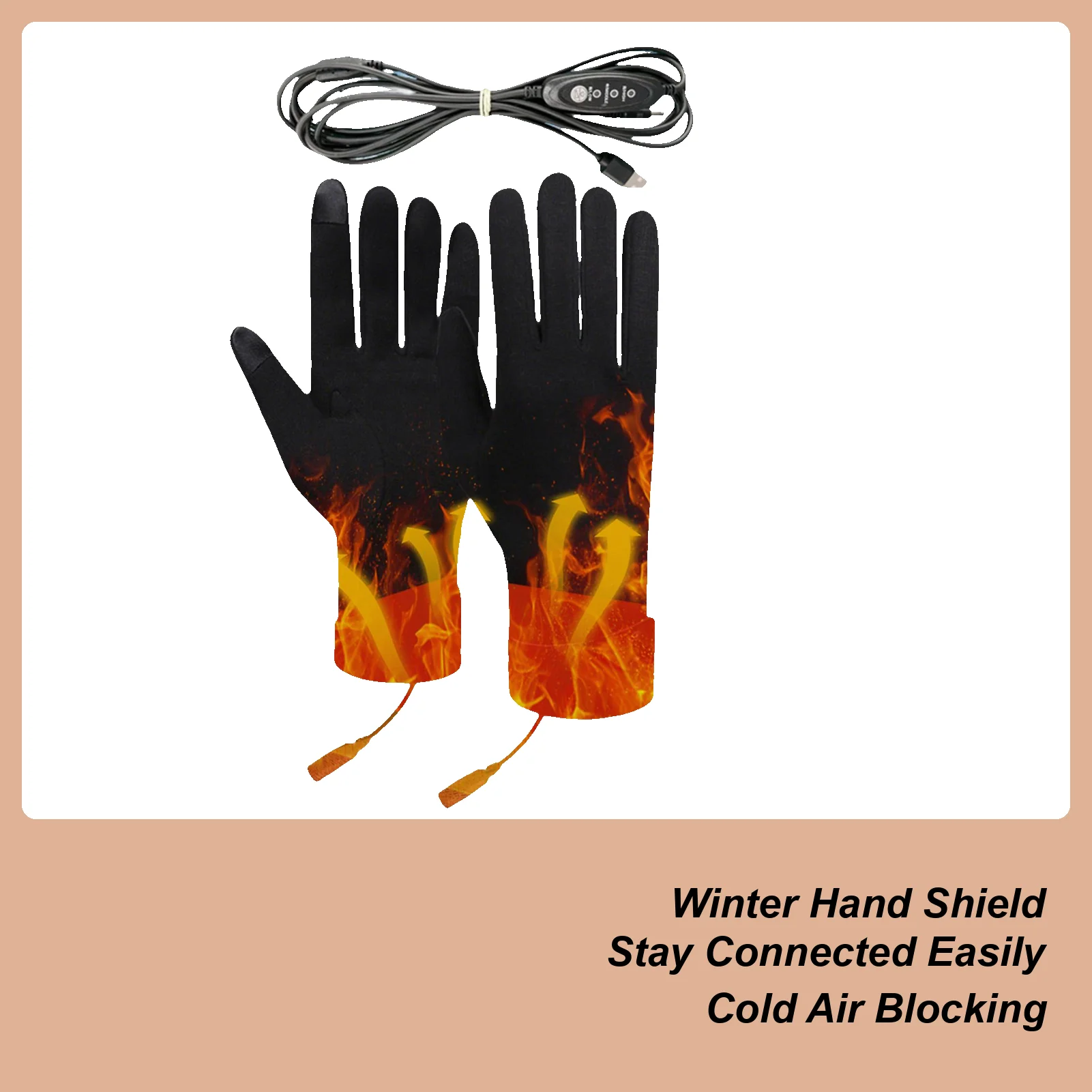 

Heating Gloves Non-Slip Touchscreen Hand Warmer USB Rechargeable Cycling Gloves With 3 Heating Levels For Motorcycle Work Ski