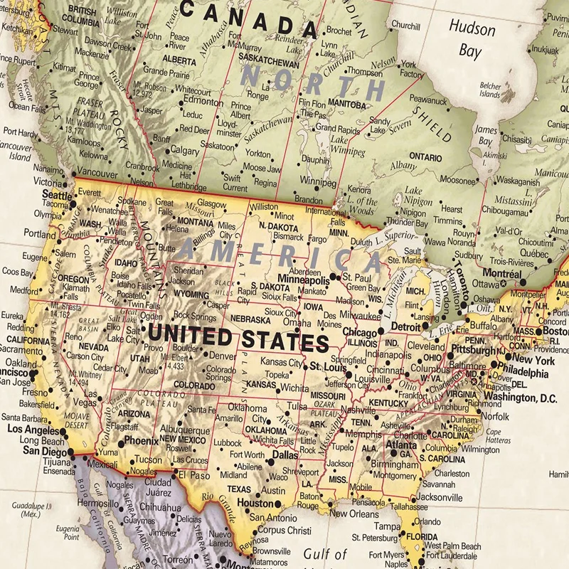 225*150cm 패브릭 벽 세계지도 포스터 부직포 상세 지도 예술 부직포 캔버스 회화 학교 사무실 홈 인테리어