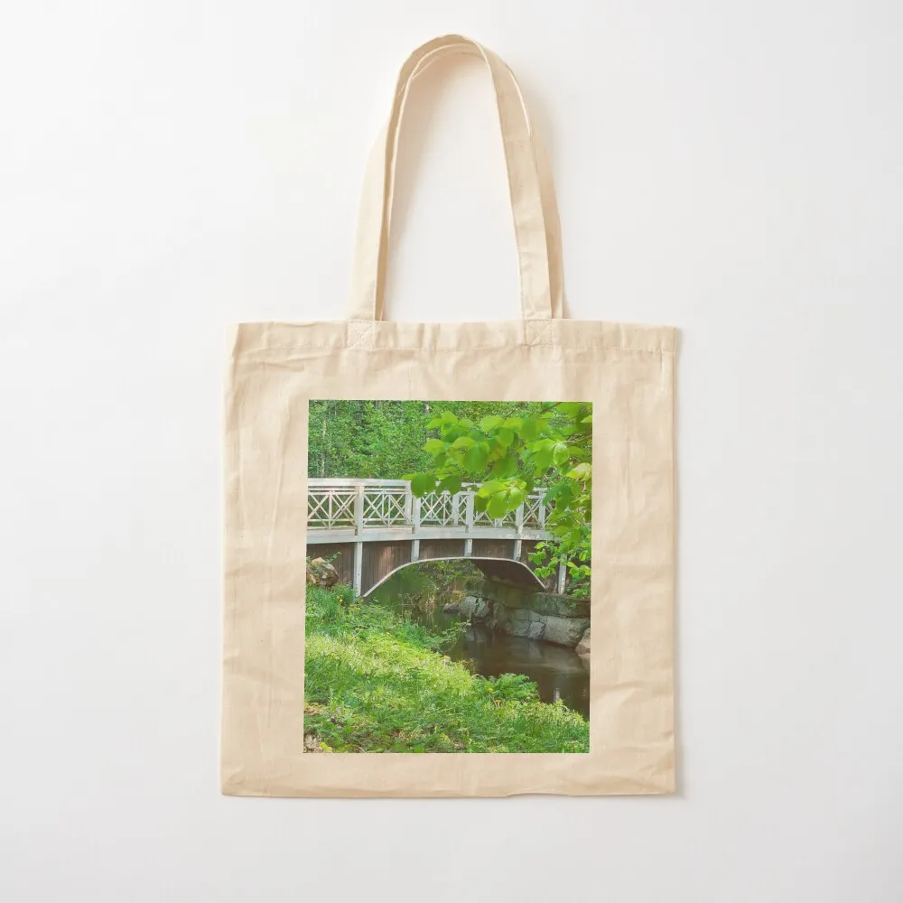 

Bridge and river in Aurora park Tote Bag tote bag custom Eco bag Canvas Tote
