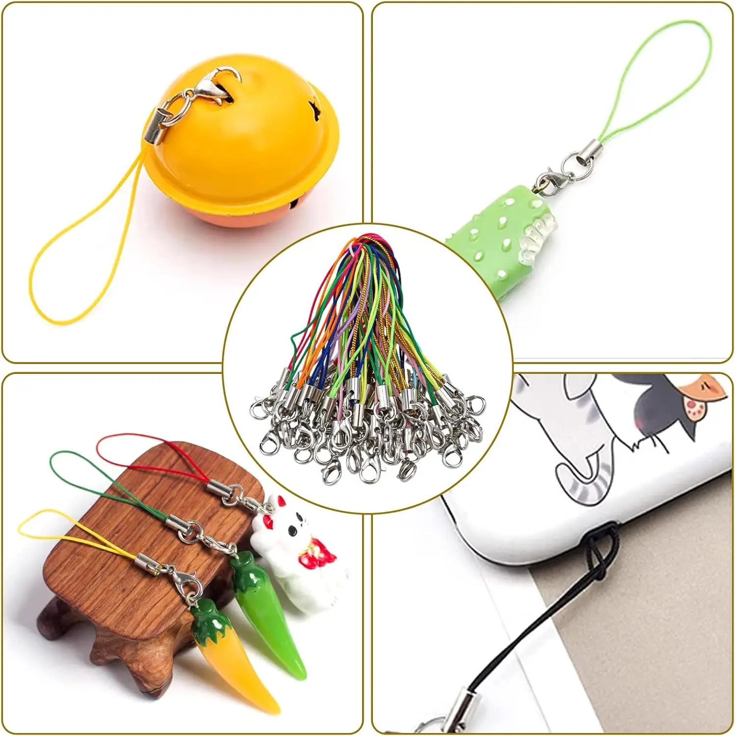 50-900Pcs Lanyard Lariat Strap Cords Lobster Clasp Rope Keychain Hooks Mobile Set Charms Keyring Pendant Key Ring Accessories