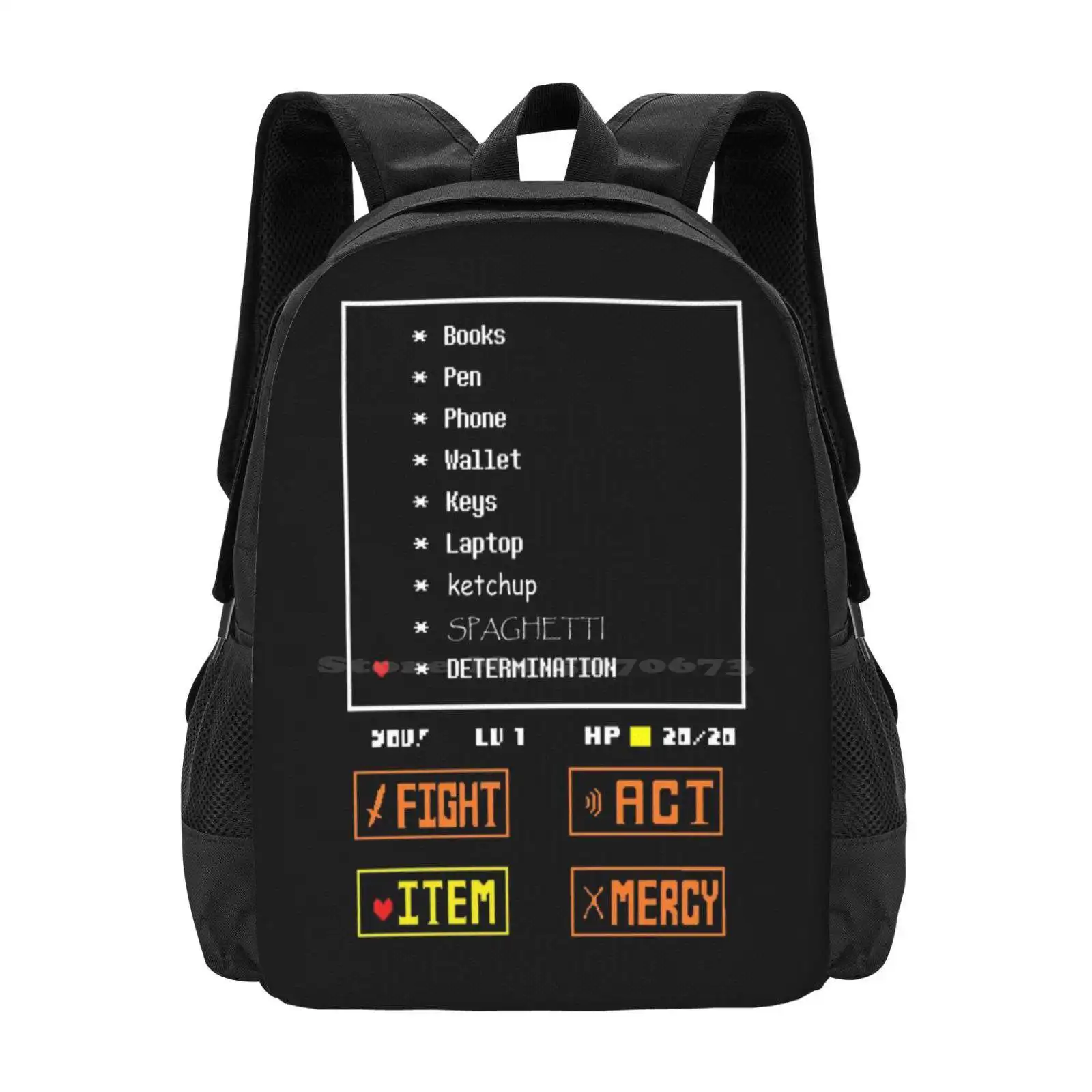 

Retrieve Your Determination! School Bags Travel Laptop Backpack Undertale Determination Chara Frisk Papyrus Sans Undyne Alphys