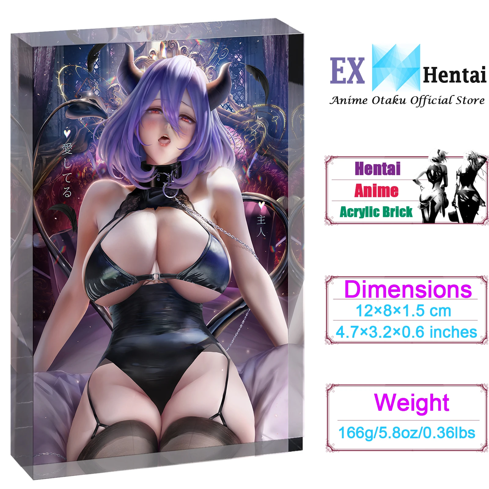 

Сексуальная Девушка-Демон Аниме Акриловый Блок - Коллекционная Вайфу Фото Подставка-Дисплей - "Айшитеру" Суккуб Арт Мерч, Стиль Темного Фэнтези - Индивидуальный Декор Стола, Подарок Отаку Геймеру для Комнаты