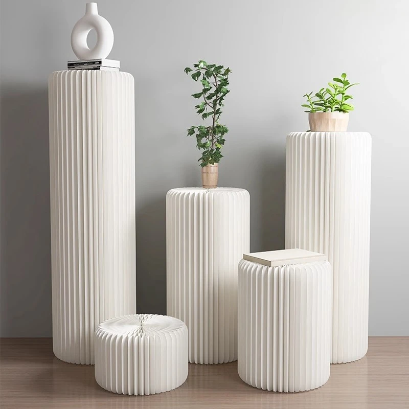 

Folding Paper Cylindrical Display Stand Window Display Stand Exhibition Display Stand Ornament Round Nakajima Table
