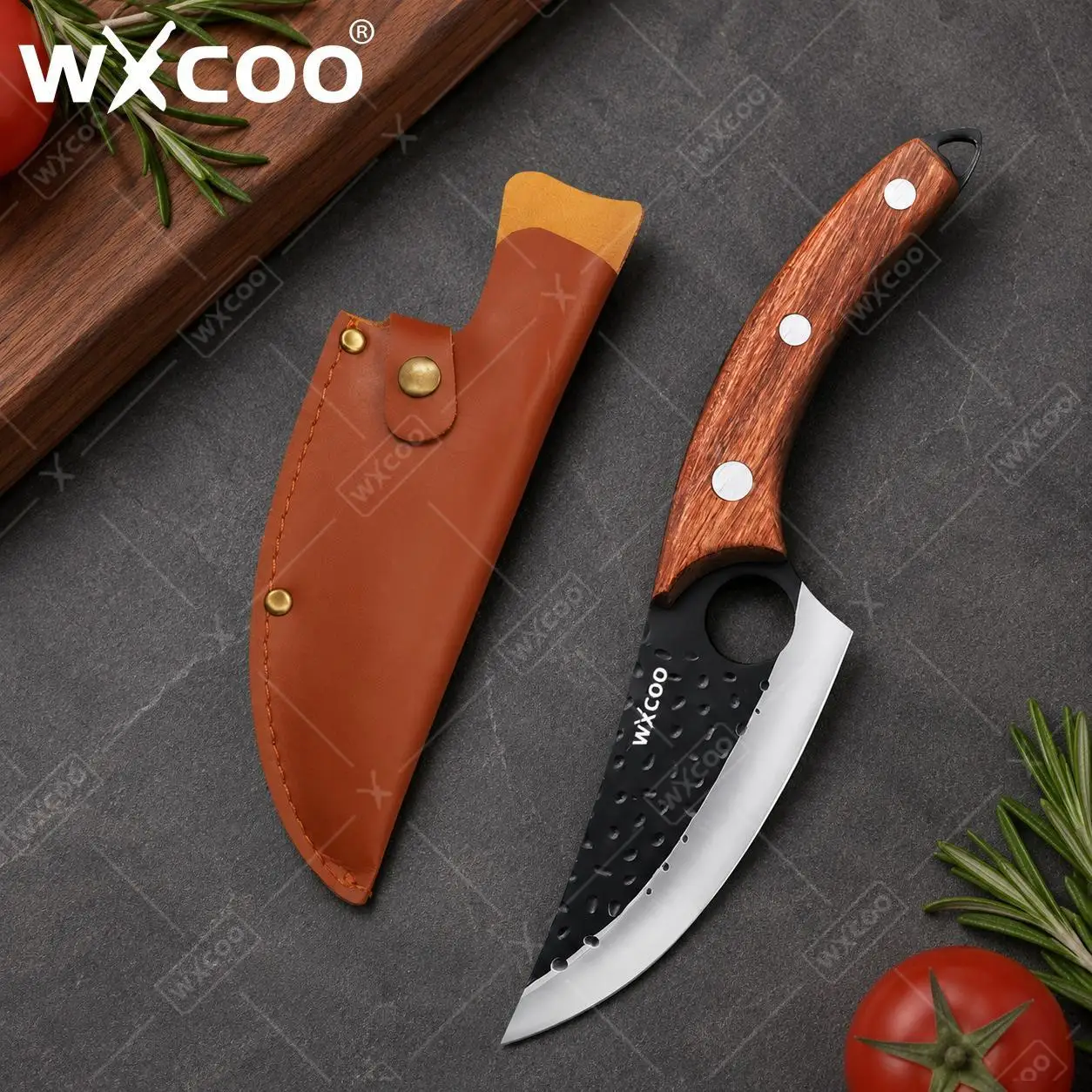 WXCOO Forged Japanese Boning Knife Kitchen Chef Tool Slicing Meat Cleaver Knife Fish Cutting Cooking Cutter Butcher Knife