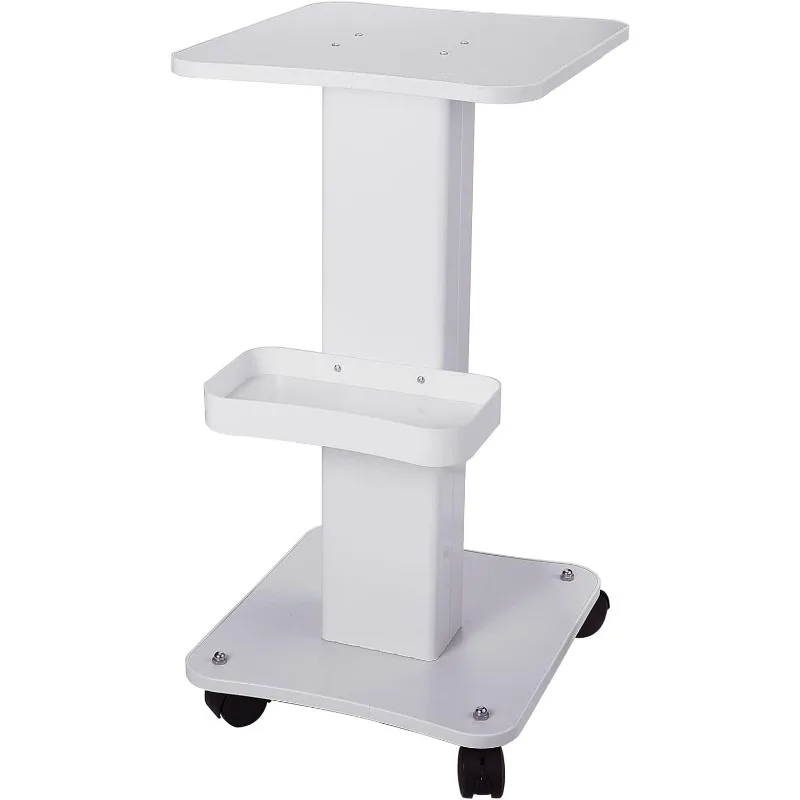 Esthetician Trolley Cart with Wheels, Aluminum Salon Spa Beauty Machine Trolley Stand, Load 135Lbs, 3 Tier Beauty Rolling Cart