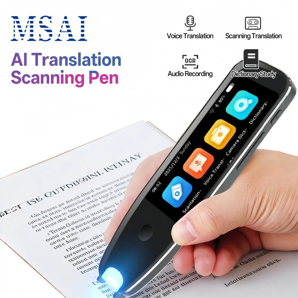 

S10 Smart Scan Pen with 500W Camera Translation 21 Languages Offline 134 Languages Voice Dictionary Recorder for Study