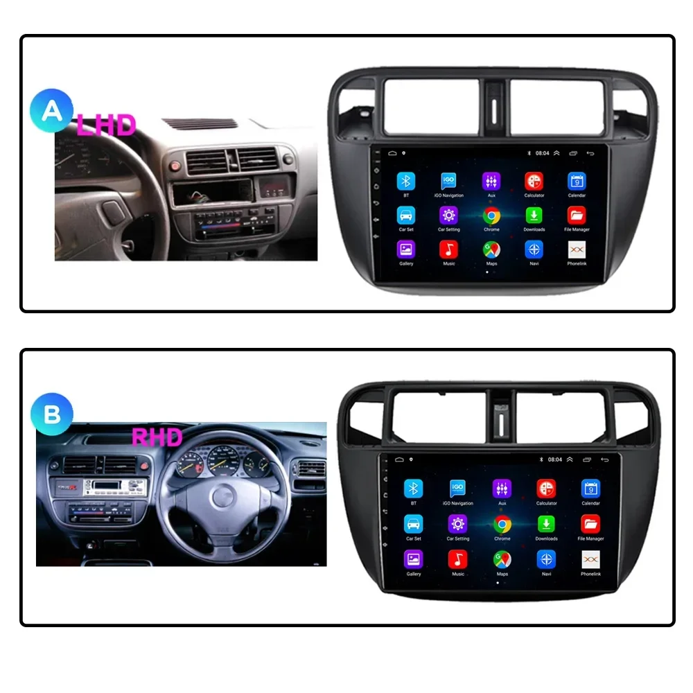 For Honda Civic 1995 1996-2001 Car Radio Multimedia Player System Android 13 DSP Stereo Carplay Navigation GPS 2din dvd