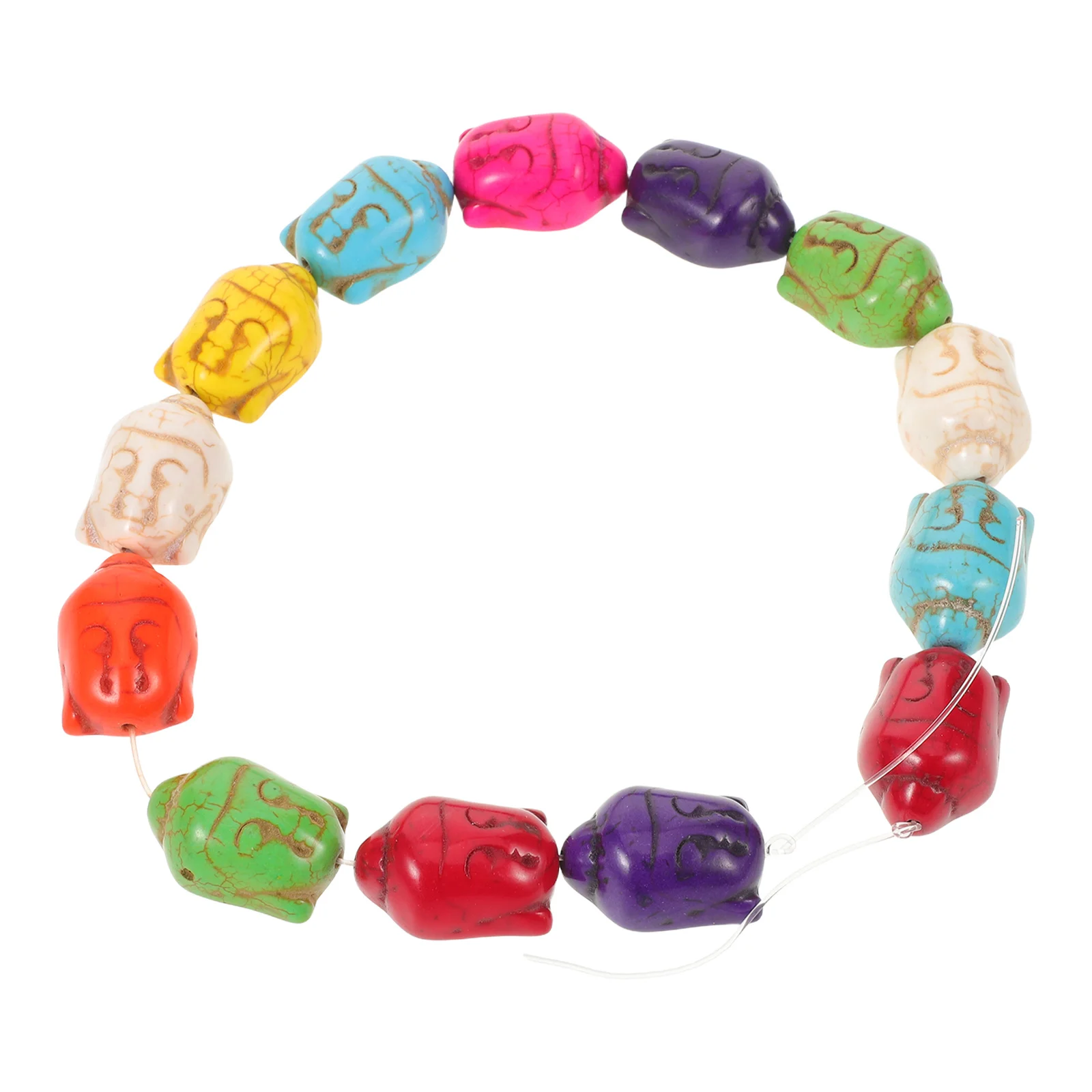 

1Set Natural Turquoise Buddha Head Beads 1.2mm Hole Vintage Loose Stone DIY Jewelry Making Spacer Beads Turquoise Stone Charm