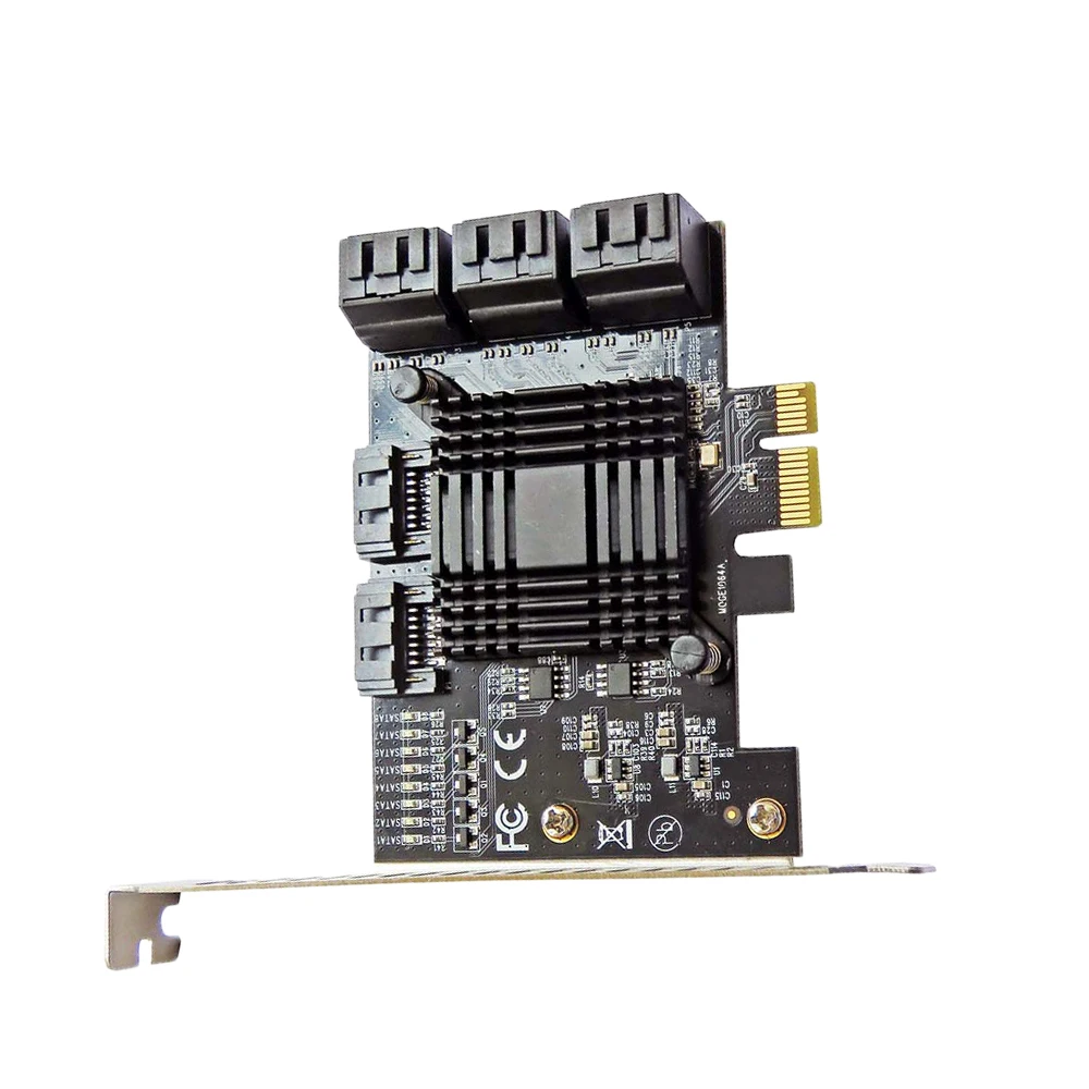 8-портовая карта адаптера SATA 3.0 Интерфейс PCIe X1 JMB575 — расширение памяти для настольных компьютеров