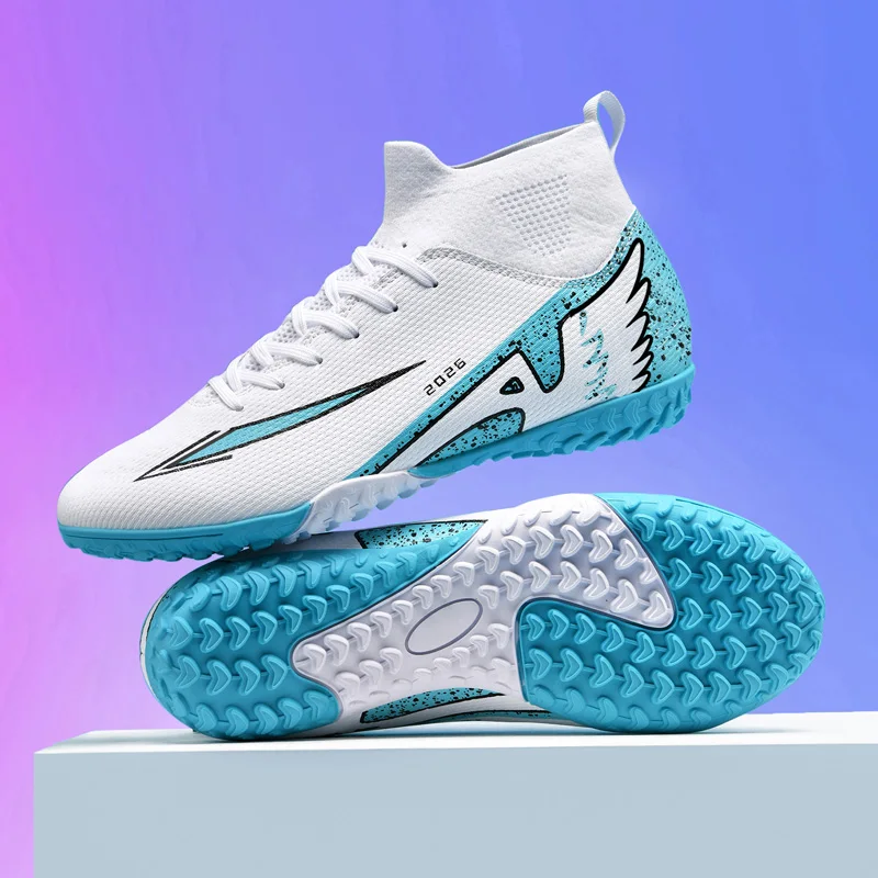 Nieuwe Mannen Voetbalschoenen Outdoor Hoge Enkel Antislip Sportschoenen Ultralight Indoor Voetbalschoenen Hoogwaardige Futsal Antislip