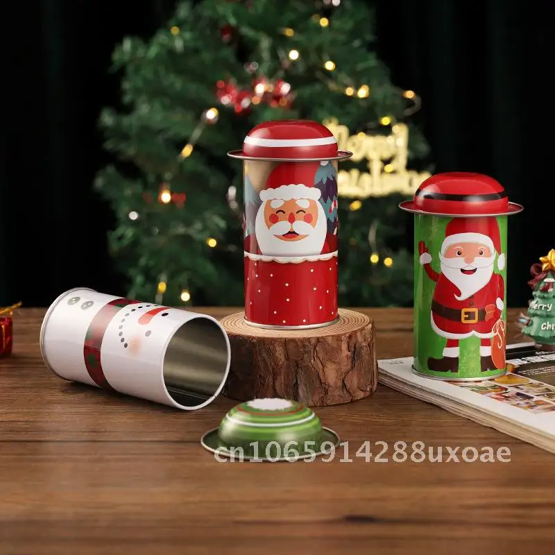 

Christmas Round Hat Wrought Iron Candy Box Santa Candy Box Chocolate Candy Packaging Box Mini Gift Box