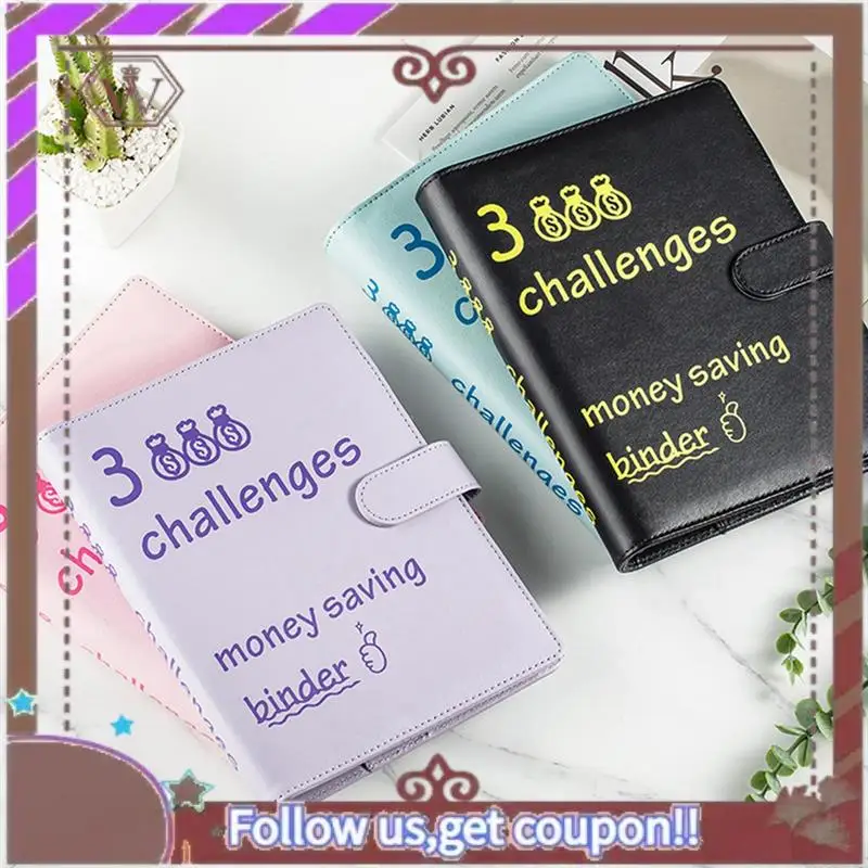 ABBG-100 مغلفات تحدي الموثق الميزانية الموثق بو تحديات التوفير كتاب مخطط توفير المال، أسود