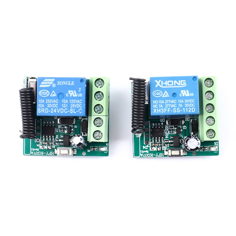 

Brand New 433 Mhz Wireless Remote Control Switch DC 12V 1CH Relay 433Mhz Receiver Module For Learning Code Transmitter Remote