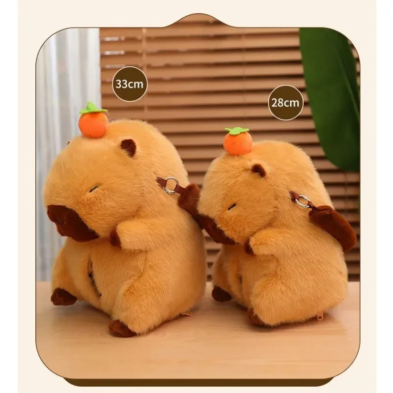 Hingland Cow Capybara Plush Bag Kawaii Stuffed Drawer Box Car Cartoon Tissue Boxes Office Decor Fluffy Doll Gift  Children Girls