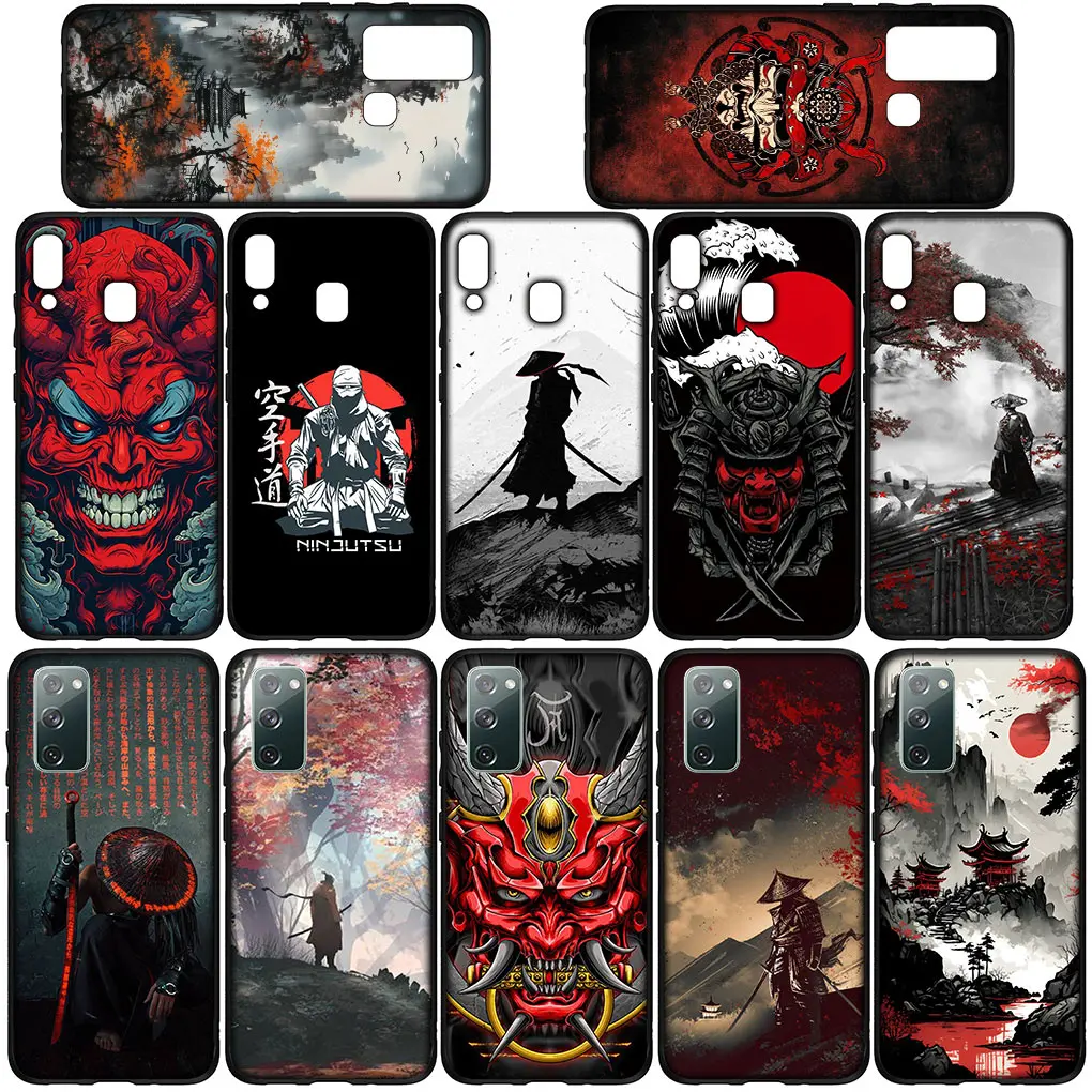 Japan Samurai Skeleton Skull  Ninja Bushido for Samsung Galaxy S24 S23 Fe Ultra Plus A55 A35 A24 A25 A15 A05 M55 M15 Phone Case