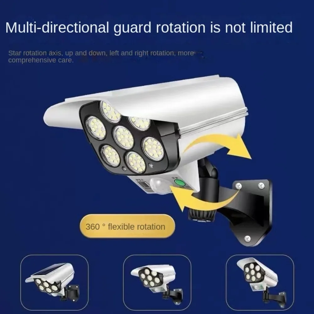 Outdoor Waterproof Solar Sensor Light Simulation Surveillance Camera LED Garden Light Outdoor Wall Lights with Remote