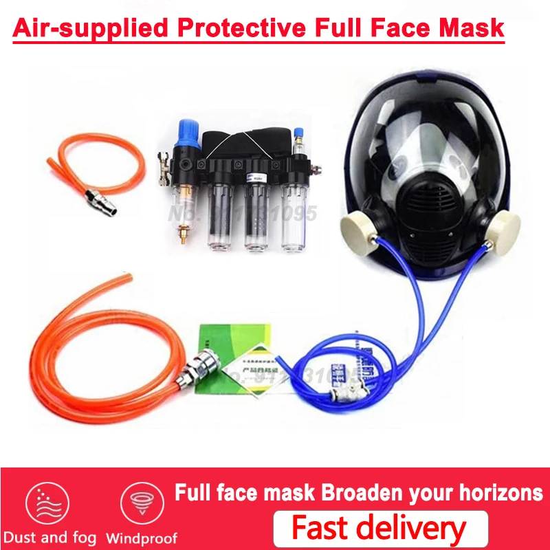 Four-In-One Functional Air-Supply Industrial Respirator System 6800 Air-Supply Full-Face Mask protection work Gas Mask Full mask