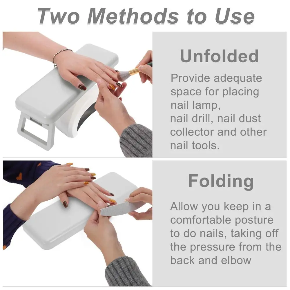 Descanso de braço dobrável para unhas tecnologia com suporte portátil descanso de braço de unhas almofada de economia de espaço manicure descanso de braço de unhas manicure