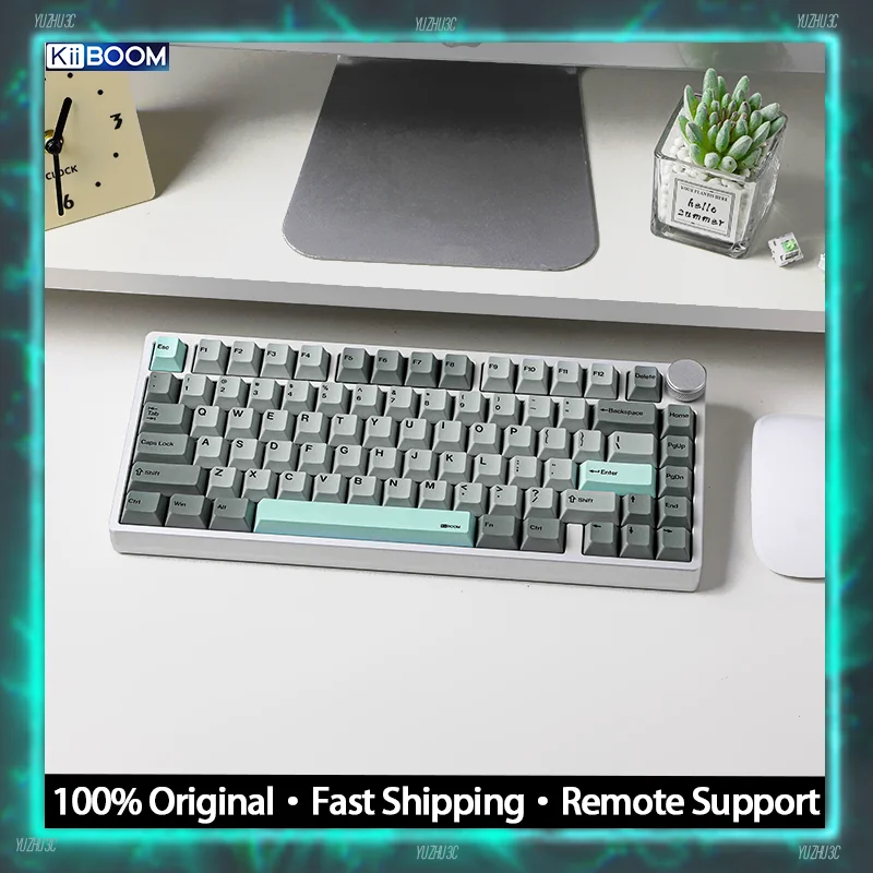 

KiiBOOM Moonshadow V2 Customized Mechanical Keyboard 81 Keys Layout with Control Knob 180 Mesh CNC Aluminum Shell Quick Release