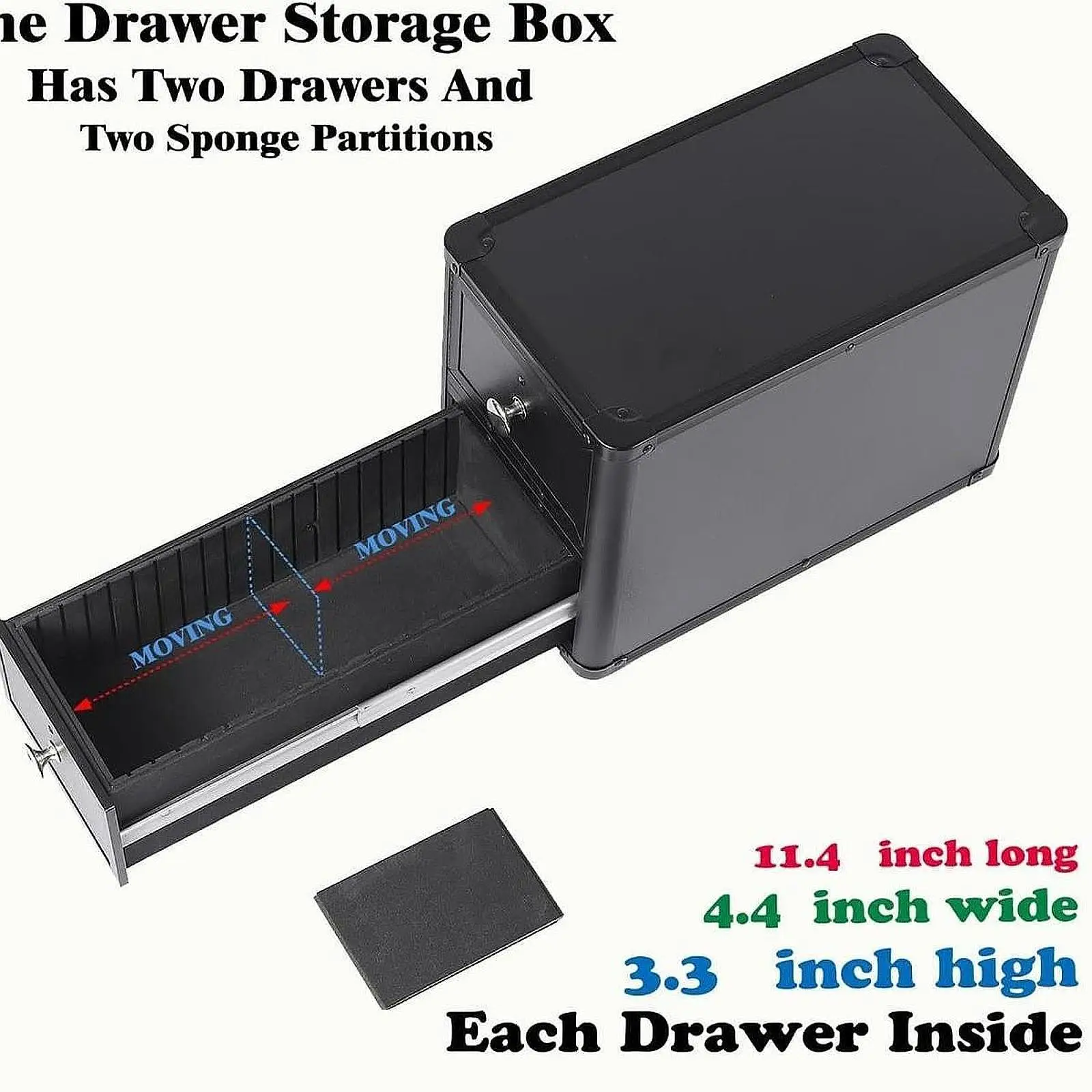 

Graded Card Case Collector for Adults Gathering Sturdy Protector Holder Organizer with 2 Drawers Trading Card Storage Box