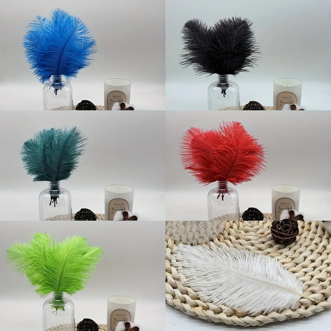 

10PCS Ostrich Feathers For Wedding Birthday Party Table Decoration Clothing Decoration Christmas Party Plume Handicrafts plumas