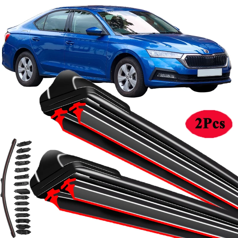 

For Skoda Octavia MK3 MK4 5E NL NR NX Hatchback Combi 2012 2013 2014 2015 2016 2019 2020 2021 2022 Double Rubber Wiper Blades