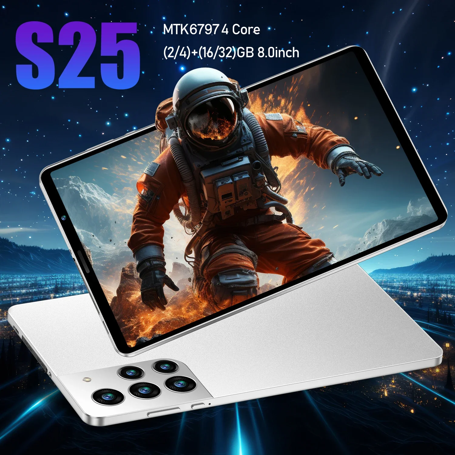 VERYHDSN S25 Smartphone Android, Firmware Global, Tablet Pad Original para Estudo, GPU, Quad Core, Câmera de 8 ", 5MP, 8MP, WiFi