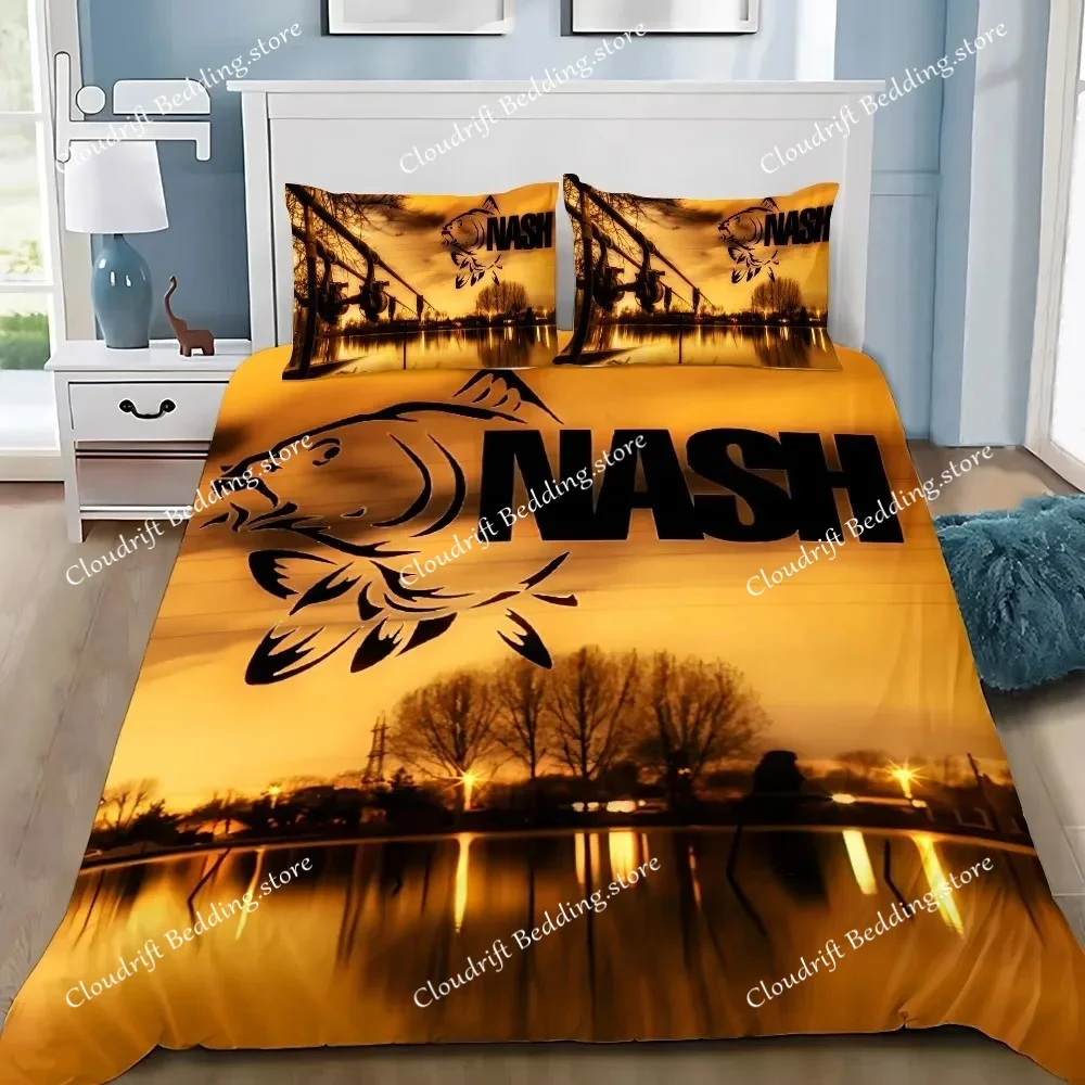 

Nash Fishing Duvet Cover Pillowcase Bedding Set Adult Girls Boys Bedroom Decoration Children Single Double Large Size