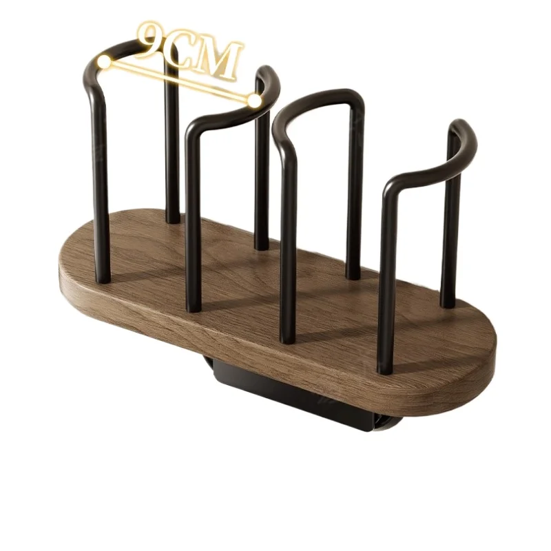 

Walnut double suction cup holder, disposable cup picker, non-punching wall-mounted water cup holder