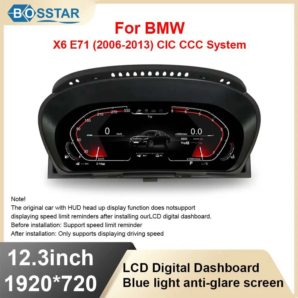 

Цифровой приборный датчик, кластерный спидометр, ЖК-дисплей, приборная панель, виртуальный одометр кабины для BMW X6 серии E71(2006-2013)