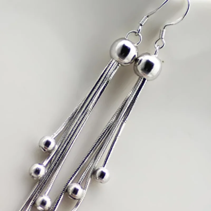 Geometric Earrings for Women Fashion Jewelry Korean Long Tassel Drop Earrings Female Stamp 925 Sterling silver quality