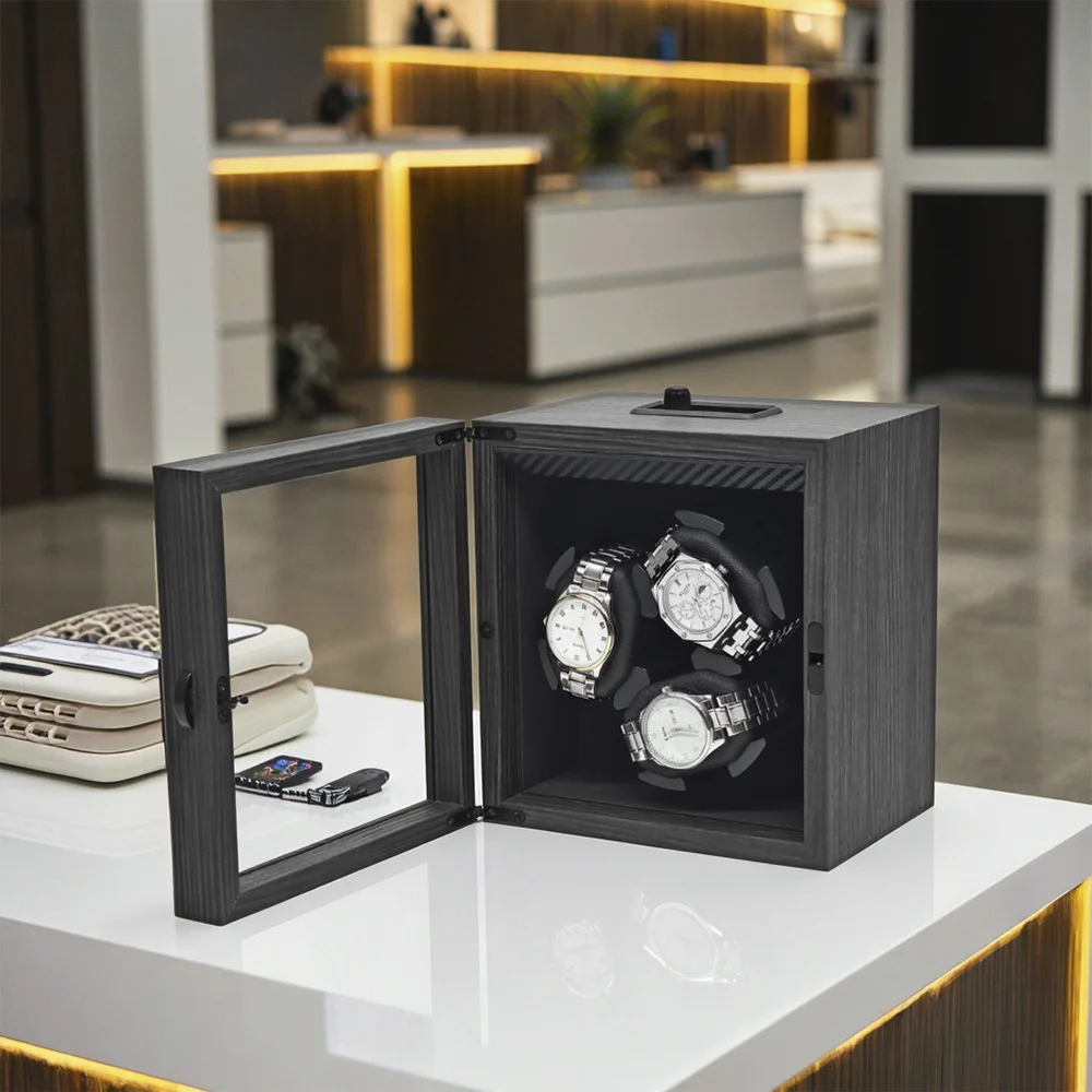 Luxury Safe Automatic Smart Wrist 3 4 Watch Winders Rotating Wooden Watch Holder Winder Case for the Professional Watch Makers
