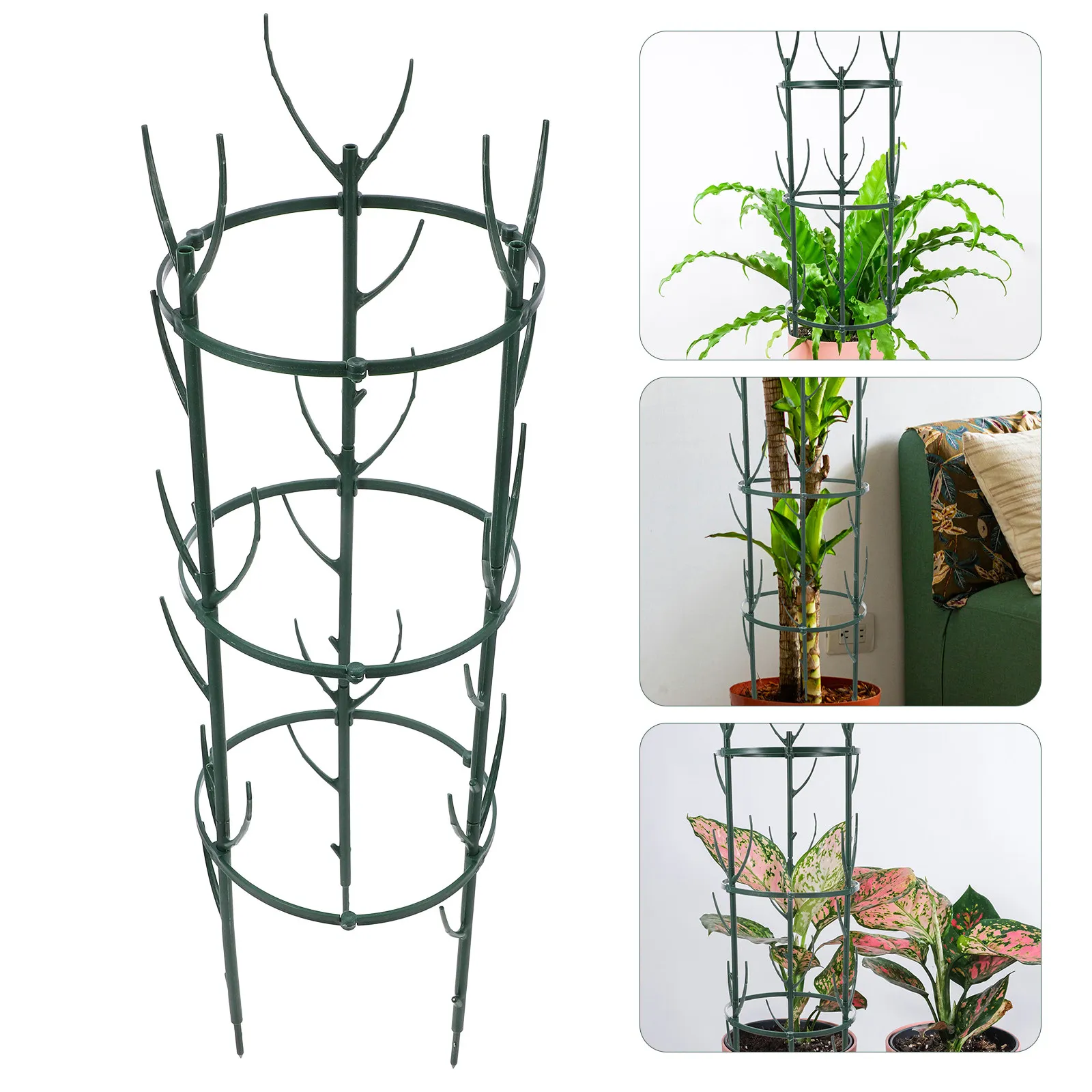 Plant Trellis Detachable Climbing Plants Garden Twig Trellis Stackable 3 Tiers Support Frame for Indoor Outdoor Plant Display